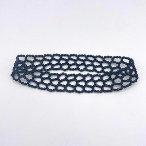 1940s Vintage Black Beaded Choker - Stretchy Necklace